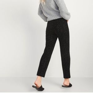 High Rise Black Pixie Flocked Leopard Print Straight Leg Pant / New / Size 10